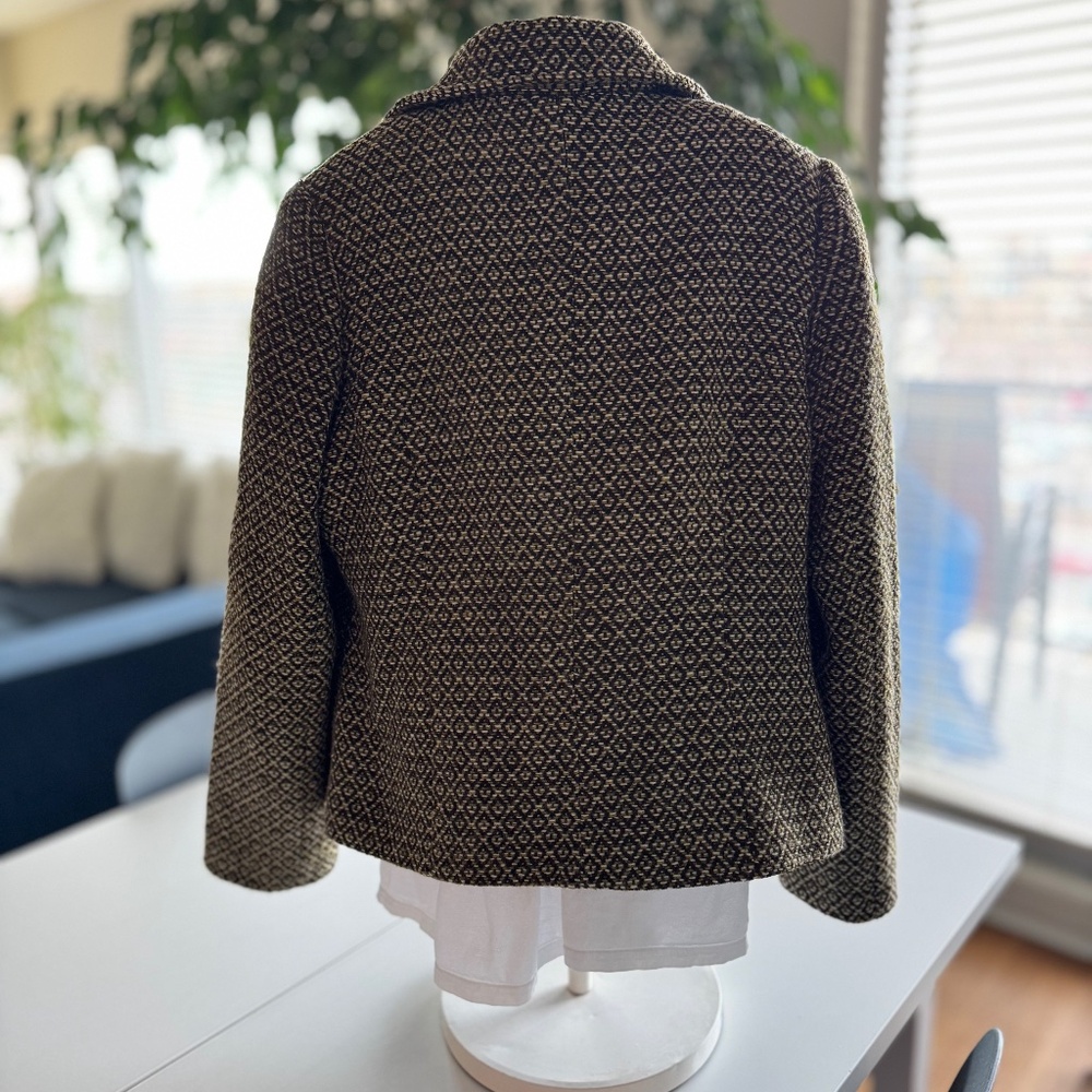 A&K Designs Wool Blend Jacquard Blazer Jacket XL Structured Tailored Fall Winter - Picture 3 of 7